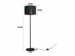 Sale NETTLIFE Lámpara de pie moderna para sala de estar - de tela con casquillo E27 Máx. Diseño Estrella Dorada Negra 40W Pantalla 144cm Negro
