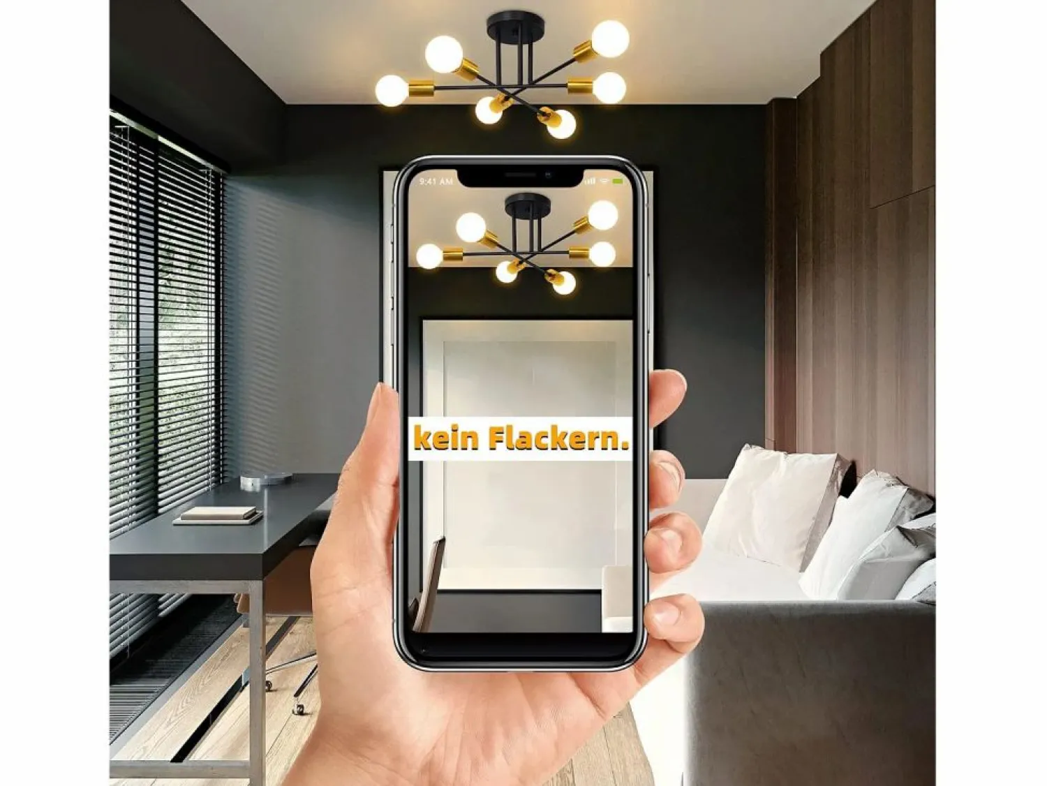 Clearance NETTLIFE Lámpara de Techo Lámpara Vintage 6 Bombillas E27 Lámpara Industrial Dormitorio Lámpara Retro para Sala de Estar Hotel Cafetería Negro