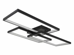Outlet NETTLIFE Lámpara de Techo LED Metal 72W 80CM Lámpara de Salón Moderna Regulable con Control Remoto Diseño Rectangular para Cocinas Negro