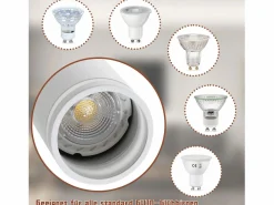 Best NETTLIFE Lámpara de techo moderna con 5 focos: focos s GU10 orientables 355°, interior de metal para cocina, salón, dormitorio, sin bombilla Blanco