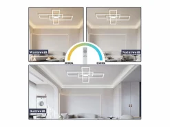 NETTLIFE Lámpara de Techo LED Regulable 50W con Mando a Distancia Diseño Moderno Salón Dormitorio Geométrico para Cocina Pasillo
