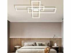 NETTLIFE Lámpara de Techo LED Regulable 50W con Mando a Distancia Diseño Moderno Salón Dormitorio Geométrico para Cocina Pasillo