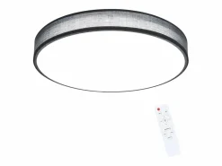 Lámpara de Techo LED 38W Redonda Moderna Regulable con Control Remoto Lámpara de Dormitorio con Pantalla de Tela Lámpara de para Plafón