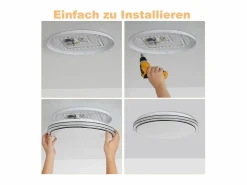 New NETTLIFE Lámpara de Techo LED Dormitorio - Diámetro 27 cm Lámpara de Cielo Estrellado Lámpara Blanca cálida de 12 W Lámpara Redonda Moderna para Blanco