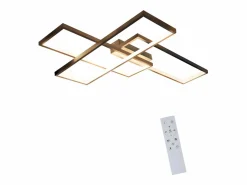 New NETTLIFE . Lámpara de techo LED regulable: lámpara de techo de 65 cm de largo, color , lámpara para salón de 65 W, moderna, Negro