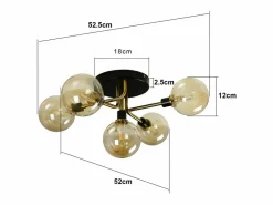 Outlet NETTLIFE Lámpara de Techo LED Sala de Estar Dormitorio con 5 Bombillas G9 Bolas de Vidrio Luz de Sala de Estar Dormitorio Lámpara de araña Interior Negro
