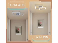 Sale Lámpara de techo LED cuadrada plateada moderna para dormitorio, 24 W, metal, 3000 K, blanco cálido para pasillo Plafón