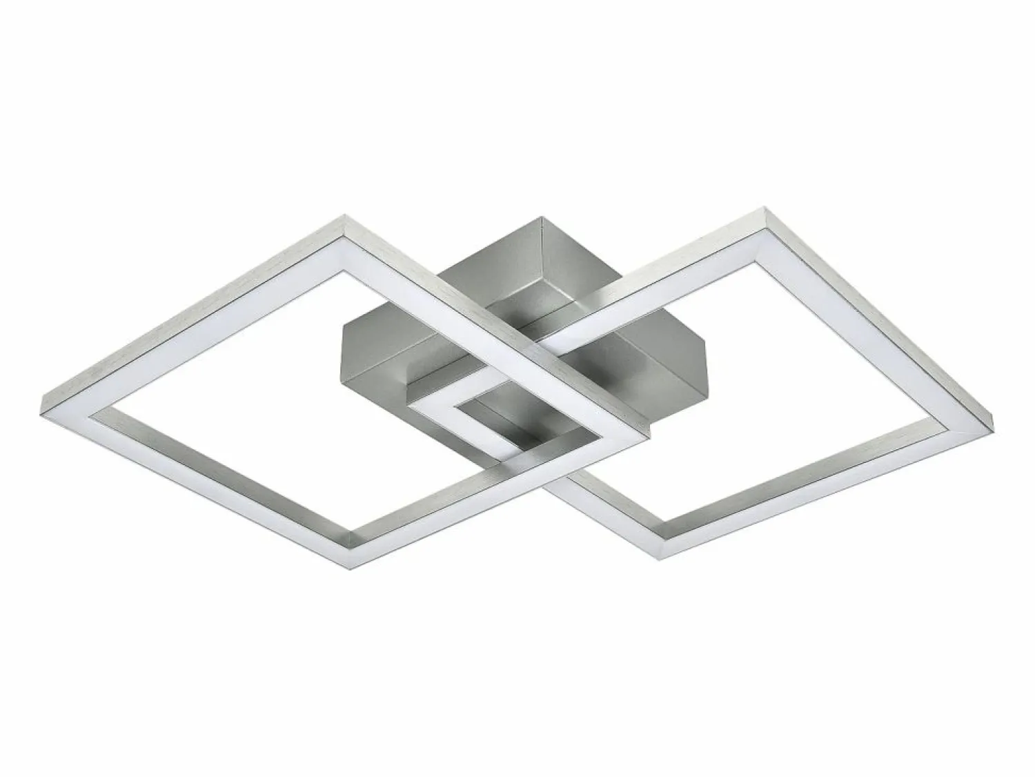 Sale Lámpara de techo LED cuadrada plateada moderna para dormitorio, 24 W, metal, 3000 K, blanco cálido para pasillo Plafón