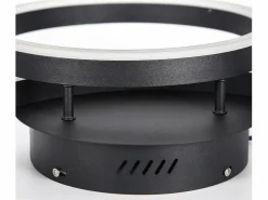 Online NETTLIFE , lámpara de techo LED regulable, iluminación de techo para el salón, lámpara para el dormitorio 46W, 2 anillos Negro