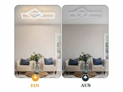 NETTLIFE Lámpara de techo LED para salón, 20 W, diseño moderno, lámpara de cocina, cálido, cuadrada, blanca Blanco