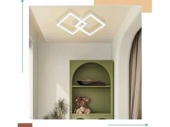 NETTLIFE Lámpara de Techo LED Geométrica de 24W, Iluminación de Techo para Salón y Dormitorio