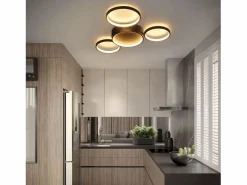 NETTLIFE Lámpara de Techo LED Cálido 29W Moderna con 4 Anillos Lámpara de Diseño Lámpara Decorativa para Dormitorio para Habitación Infantil