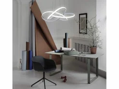 NETTLIFE Lámpara LED para salón, lámparas colgantes, mesa de comedor, blanca, 62W, regulable con mando a distancia Blanco