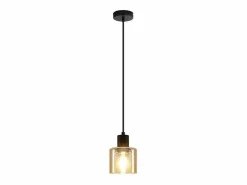 NETTLIFE Mesa de comedor suspendida, lámpara colgante vintage, colgante E27, colgante negro, 1 bombilla retro industrial.