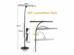 Discount Mesa de luz LED Salón Dimmable - Moderna, 10W Táctil, Oficina con temporizador, Cama con cuello de cisne ajustable Lámpara De Pie