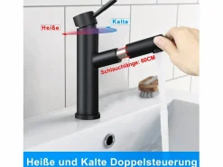 NETTLIFE Mezclador de lavabo Mezclador de agua fría de alta presión Grifo de baño