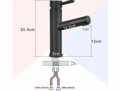 NETTLIFE Mezclador de lavabo Mezclador de agua fría de alta presión Grifo de baño