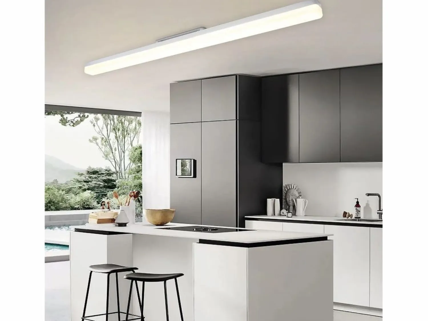 New Plafón LED blanco 4000K 36W 90CM lámpara de cocina con luz diurna: lámpara para cocina salón dormitorio balcón pasillo Plafón