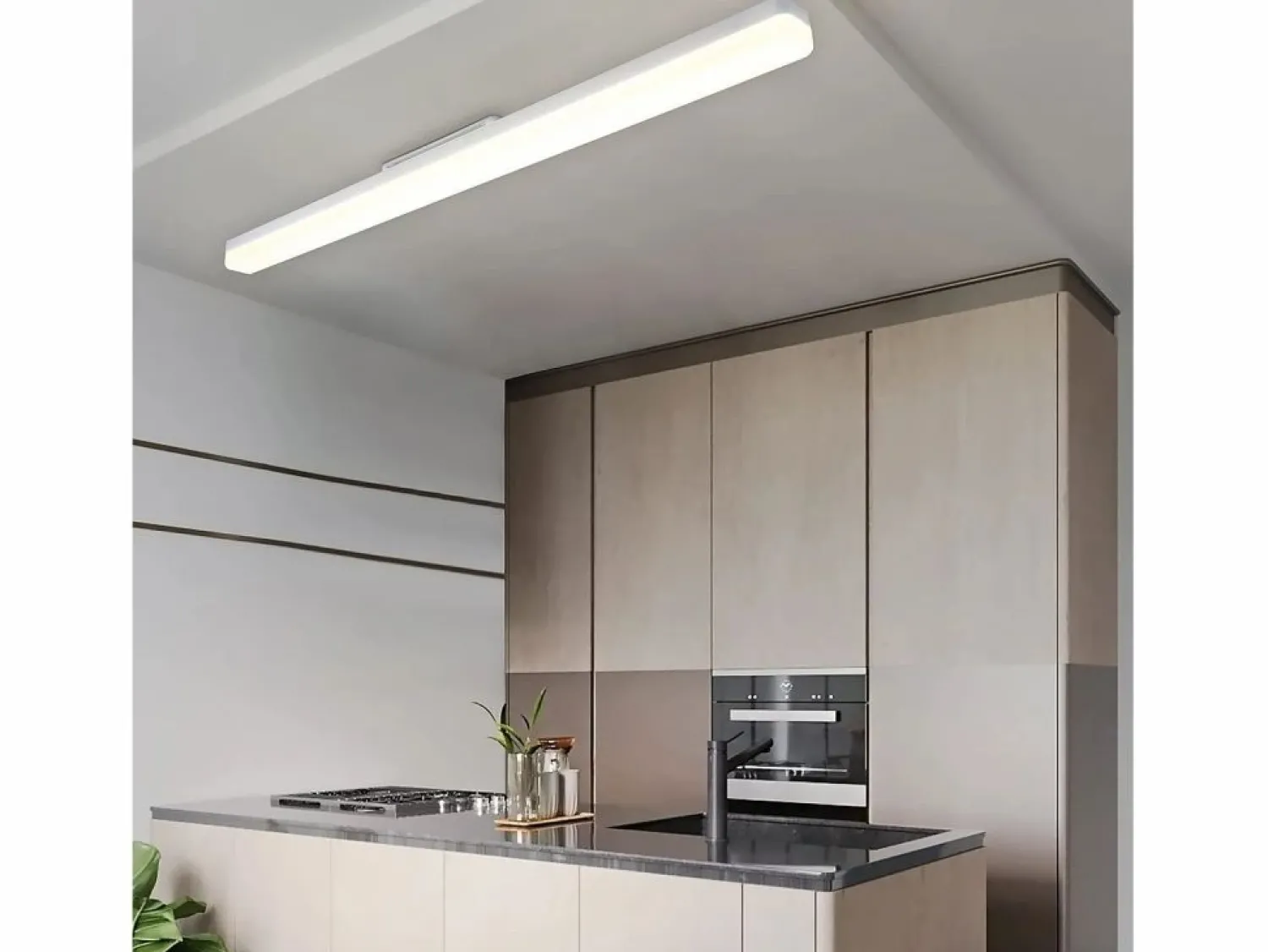 New Plafón LED blanco 4000K 36W 90CM lámpara de cocina con luz diurna: lámpara para cocina salón dormitorio balcón pasillo Plafón