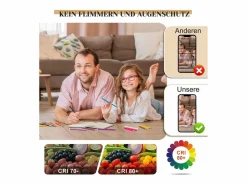 Hot NETTLIFE Plafonario LED Ajustable de Gran Tamaño, 100 cm, para Salón, 90 W, Moderno, con Control Remoto Negro