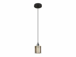 NETTLIFE Suspensión de lámpara de mesa de estilo vintage - 1 bombilla E14 Máx. 40W, retro, metal y vidrio , de estilo industrial.