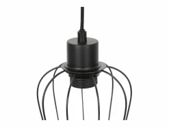 New NETTLIFE Suspensión retro, lámpara de suspensión vintage de madera industrial negra E27. Marru00f3n