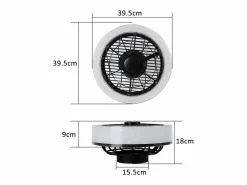 Online NETTLIFE Ventilador de techo LED con iluminación - 39,5cm Moderno, grande y silencioso, mando a distancia, temporizador, 34W, regulable 3000K-6000K Blanco