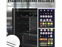 DripeX Nevera de 76L con congelador y cajón para verduras - Clase E - con LED y puerta de vidrio - 42dB - temperatura ajustable - 43.5x40x71.6cm
