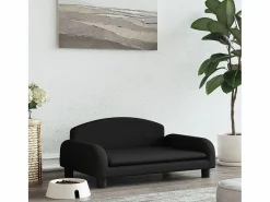 Online Garden Furniture Nezihe Cama para perros de tela negra 70x45x30 cm Negro