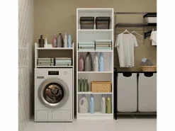 Hot TOPESHOP NINA NP - Armario de baño sobre lavadora con 2 repisas 64×124×30 cm - Blanco