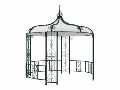 EXPERTLAND NUEVO - Quiosco de jardín TILCARA de metal estilo forja D300 x Alt. 290 cm - Verde