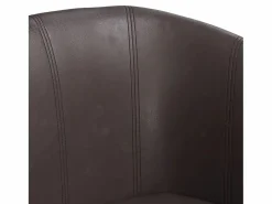Discount Garden Furniture Nykøbing Mors Sillón con taburete cuero sintético marrón Marru00f3n
