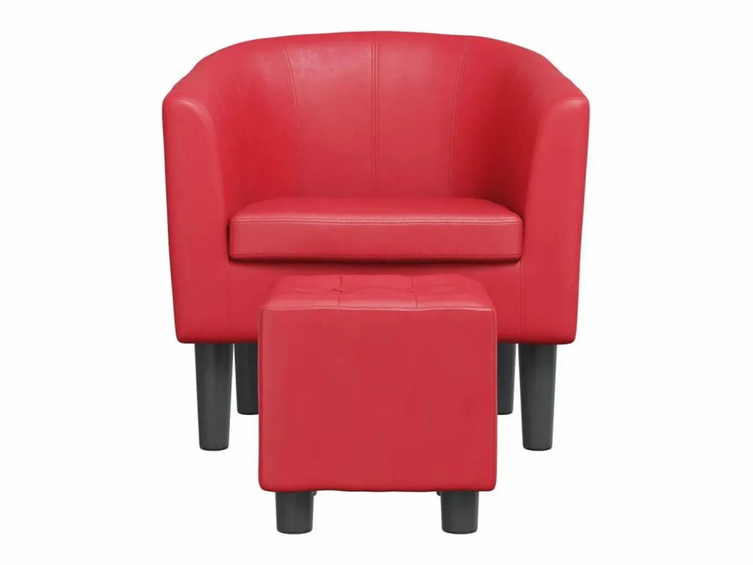 Outlet Garden Furniture Nykøbing Mors Sillón con taburete cuero sintético Rojo