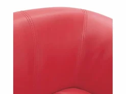 Outlet Garden Furniture Nykøbing Mors Sillón con taburete cuero sintético Rojo