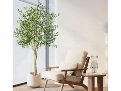 DripeX Oliva artificial 120 cm en macetas, plantas artificiales extraíbles, decoración de plantas s falsas, para interior al aire libre