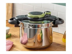 Hot Olla a presión ClipsoMinut' Easy 4 Estaciones Acero Inoxidable 7,5L con Cesta de Vapor y Apertura con Una Mano Material Y Utensilios De Cocina