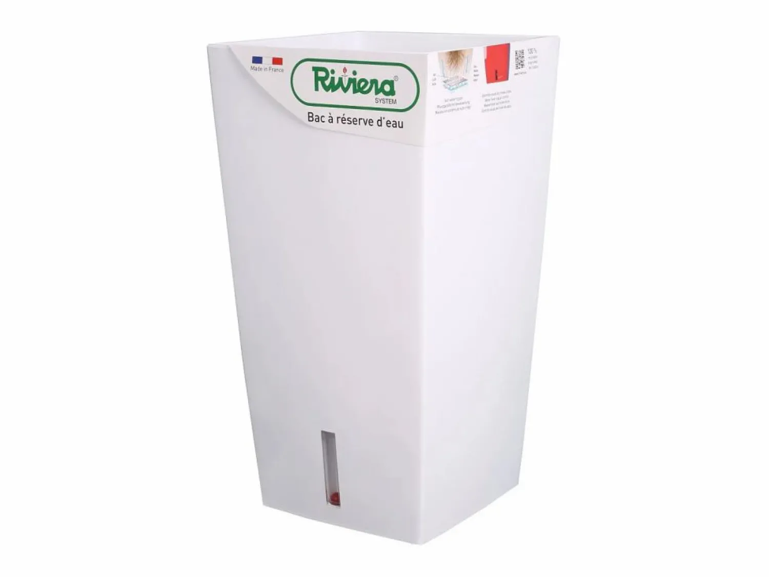 Best Riviera Olla cuadrada de plástico con reserva de agua 52 cm Eva Blanco