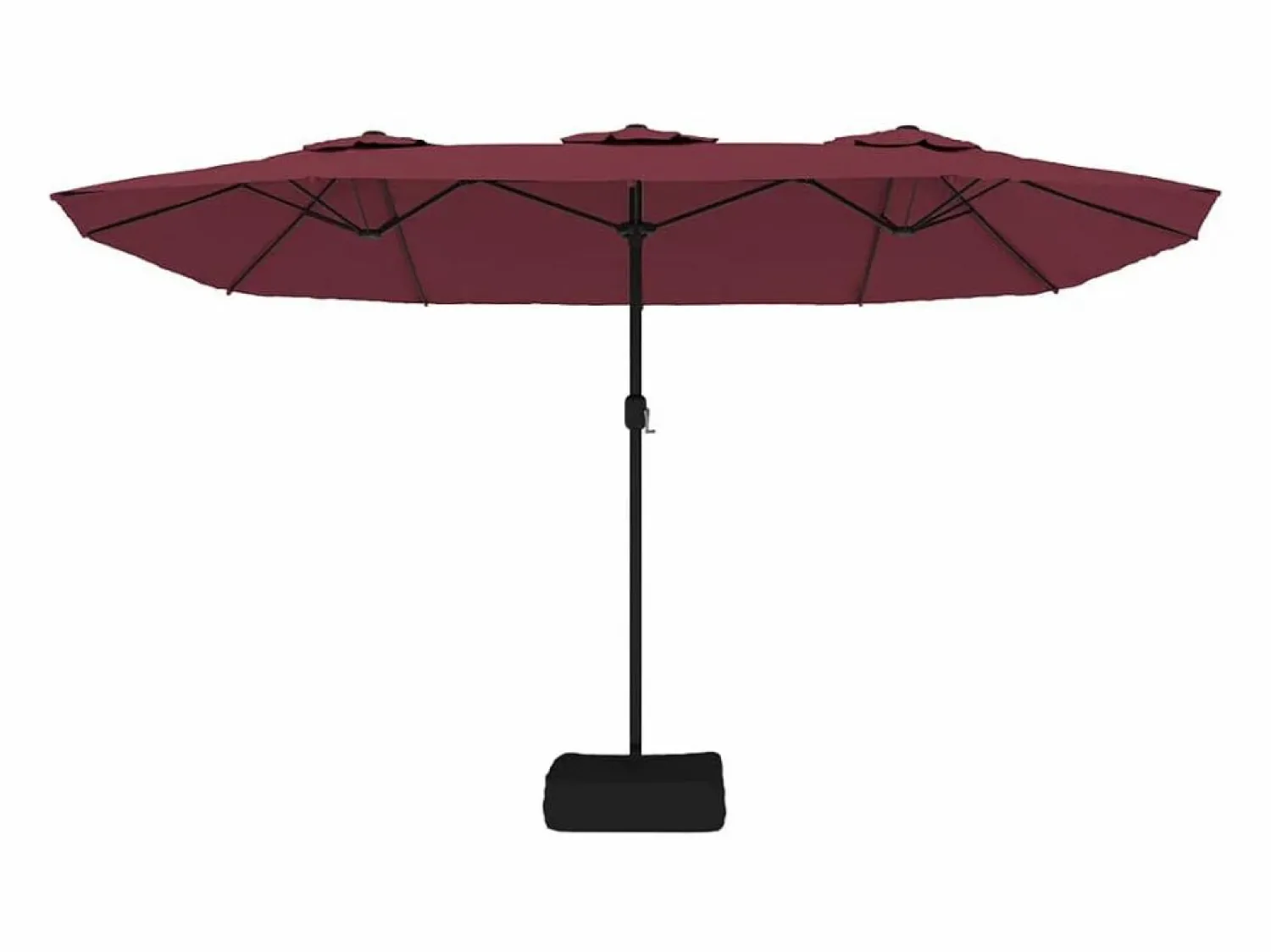 Best Garden Furniture Onara Sombrilla doble de jardín rojo burdeos 449x265 cm