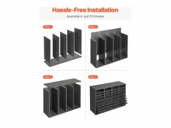 Sale Organizador de Escritorio SucceBuy de Madera para Literatura, 36 Compartimentos, Estantes Ajustables, Gris