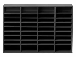 Sale Organizador de Escritorio SucceBuy de Madera para Literatura, 36 Compartimentos, Estantes Ajustables, Gris