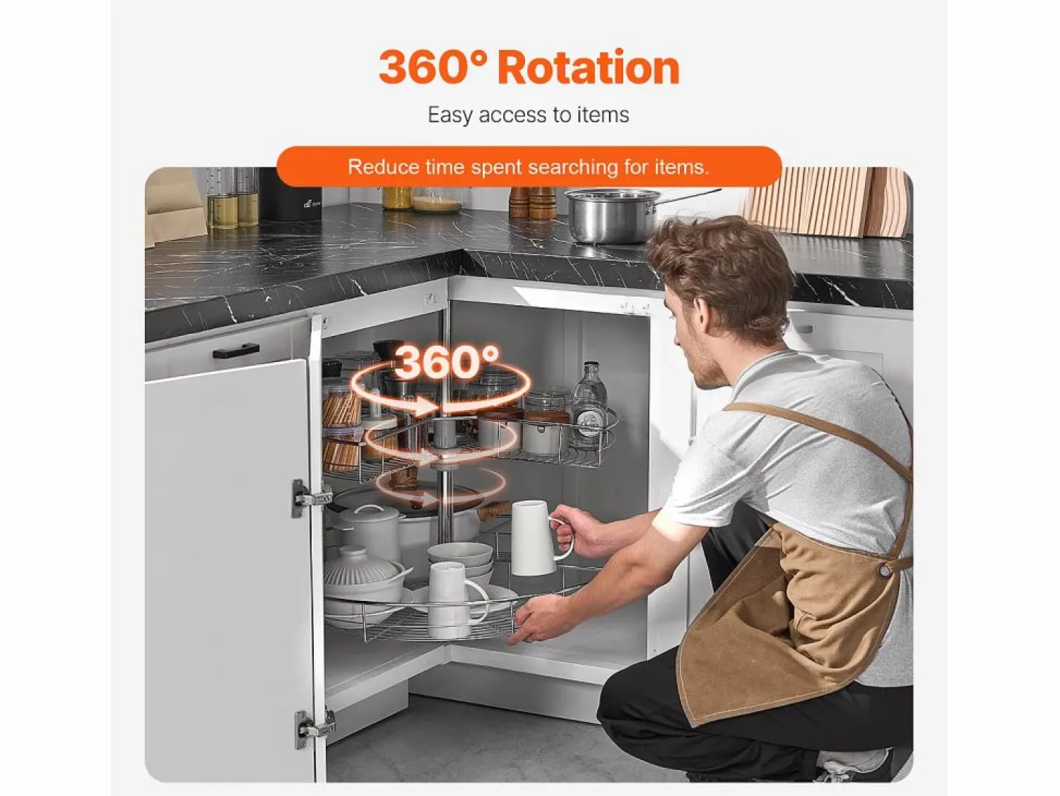 Organizador de Esquina SucceBuy en Forma de L, 71 cm, Transforme el Espacio de Almacenamiento de la Cocina