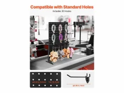 Organizador de Paneles Perforados SucceBuy, 44 x 33,5 cm, Lote de 2, con 30 Ganchos, Carga 5 kg, Panel Perforado de Almacenamiento de Acero Laminado en Frío Grueso