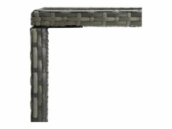 Outlet Garden Furniture Orren Mesa alta de jardín ratán sintético y vidrio 70x70x110 cm Gris