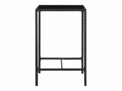 Garden Furniture Orren Mesa alta de jardín ratán sintético y vidrio 70x70x110 cm