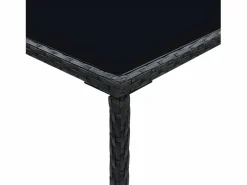 Garden Furniture Orren Mesa alta de jardín ratán sintético y vidrio 70x70x110 cm