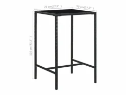 Garden Furniture Orren Mesa alta de jardín ratán sintético y vidrio 70x70x110 cm