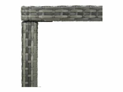 Outlet Garden Furniture Orren Mesa alta de jardín ratán sintético y vidrio 130x60x110cm Gris