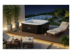 New Ospazia Spa hinchable cuadrado de 6 plazas - - Dimensiones: 185 x 185 cm - Filtro y cubierta incluidos Spa Hinchable