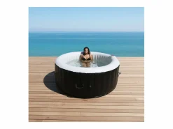 Ospazia Spa hinchable redondo de 4 plazas - Diámetro: 185 cm - Filtro y cubierta incluidos