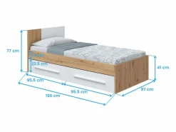 Clearance Pack 3 Muebles Juveniles Noa Roble Nodi y Artik Dormitorio Completo